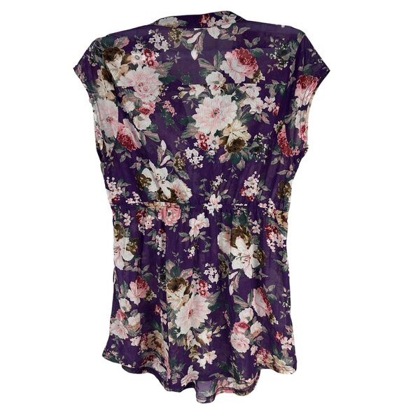 Siren Lily Maternity Floral Purple Tunic Dress Size L Lightweight - Picture 7 of 7